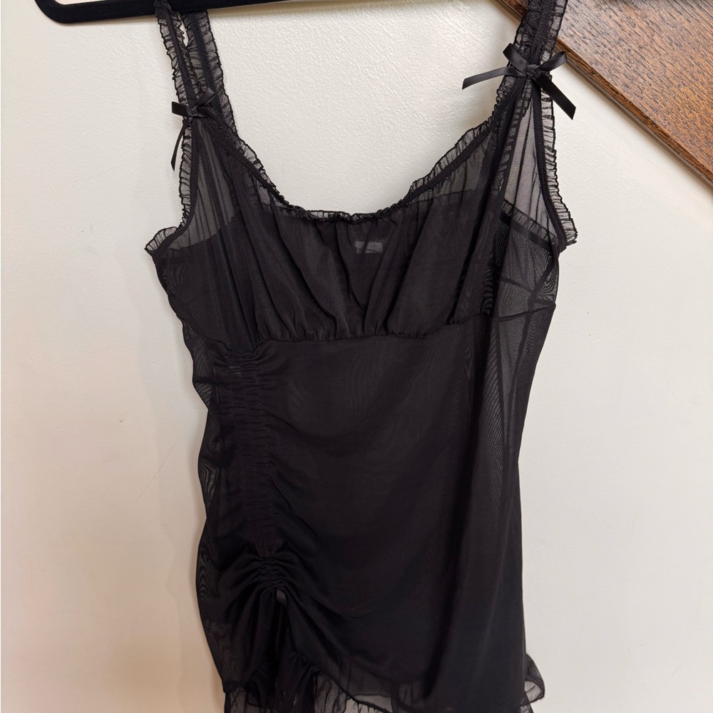 Frederick’s of Hollywood Black sheer lingerie slip